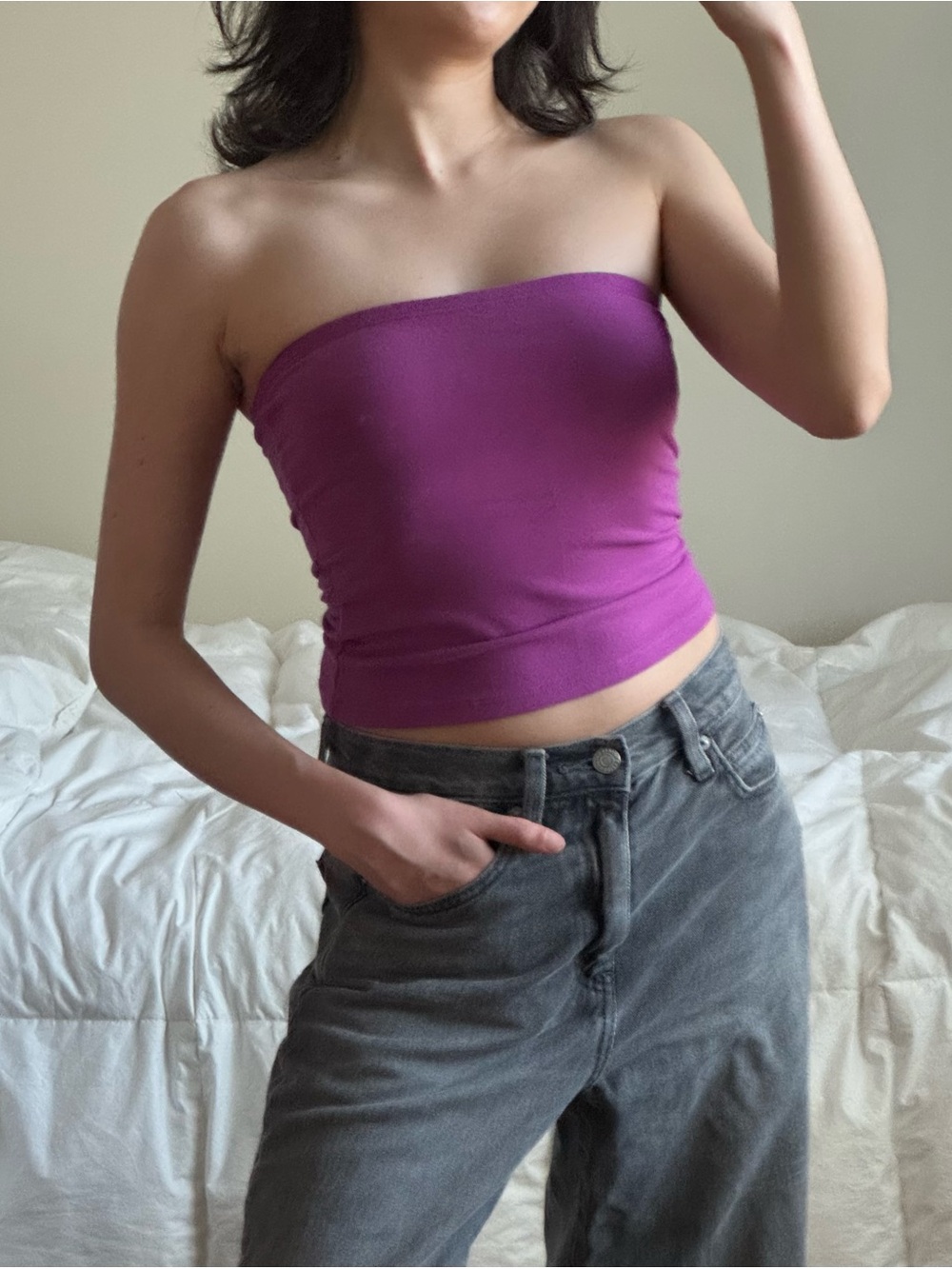Gil Rodriguez Cotton Convertible Tube Top - Magenta, S, NWOT